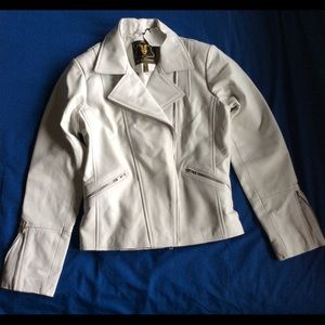 Lambskin Leather Motorcycle Jacket - large